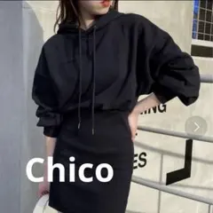 【11/3最終値下げ】 Chico パーカーワンピース　ブラック