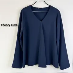 Theory Luxe Vネック ジョーゼット ブラウス 紺色 アセテート混のサムネイル
