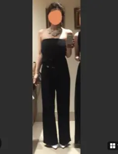 ZARA ベアトップ オールインワン ブラック パーティードレスのサムネイル