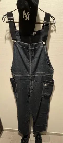 デニムオーバーオール FREEサイズ ダークブルー