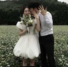 カジュアル ウェディングドレス ミニ ホワイト