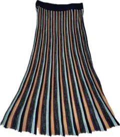 SCOTCH&SODAラメストライプ プリーツロングニットスカート