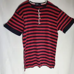 Polo Ralph　 Lauren　 赤紺ストライプ Tシャツ　Lサイズ