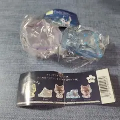 YELL 透明小猫 Clear kitten ソフビマスコット ブルー＆パープル
