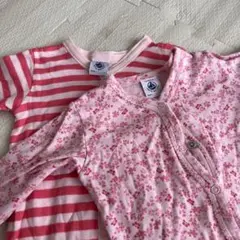 プチバトー 足つきロンパース2枚セット