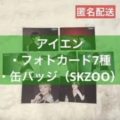 【8点セット】スキズ　アイエン　展示会　ポストカード7種コンプセット　缶バッジ