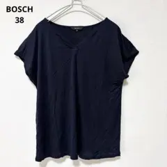 BOSCH Vネック フレンチスリーブ カットソー リヨセル100% 紺 38のサムネイル