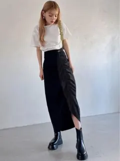 美品☆GRL ドロストバックスリットスカート