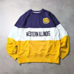 Champion カレッジスウェット ブルドッグ刺繍 3色切替 L