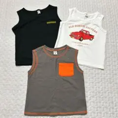 タンクトップ3 点セット（黒・白・グレー）　ベビー　キッズ　子ども服　夏　まとめ