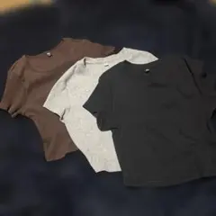 【GU ユニクロ 】半袖リブミニTシャツ 3枚セット Mサイズ