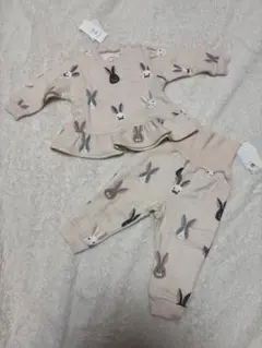 【新品未使用】ジェラートピケ うさぎ　上下セット