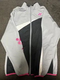 YONEX フルジップジャケット グレー/ブラック/ピンク