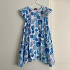 moujonjon ムージョンジョン 水玉模様 フリル袖ワンピース