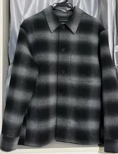 ユニクロ　ダブルフェイスシャツジャケット　グレー／ブラック