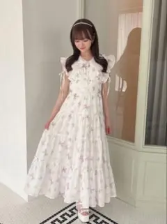 evelyn ワンピース リボン柄