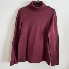 ユニクロ タートルネックトップス Mサイズ エンジ