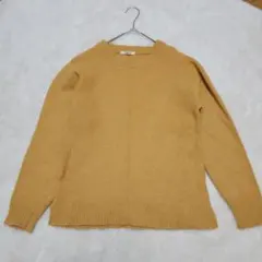 vital マスタード クルーネック ニット 黄色 シンプル 肩ボタン