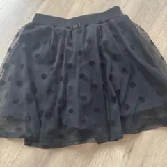 黒ドット柄チュールスカート　120センチ