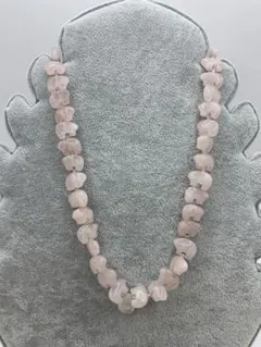 k18WG ローズクォーツネックレス　天然石
