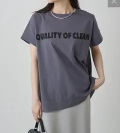 ピュアルセシン　シンプルロゴプリントTシャツグレー