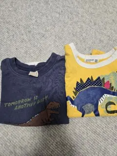 ラグマート&pti mine恐竜プリント長袖カットソー2枚セット 110cm