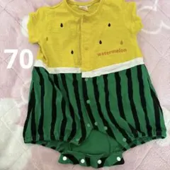 スイカ柄ロンパース 70cm