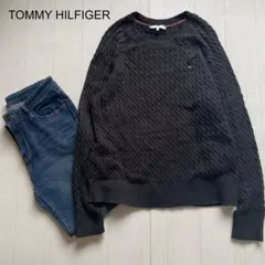 TOMMY HILFIGER ケーブルニットセーター　クルーネック　XL