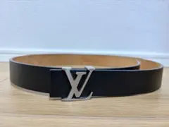 LOUIS VUITTON LVロゴ レザーベルト　ヴィンテージ　レディース