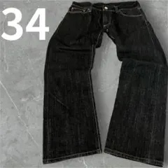 ユニクロ S002 セルビッチデニム ストレート ブラック W34 日本製 赤耳