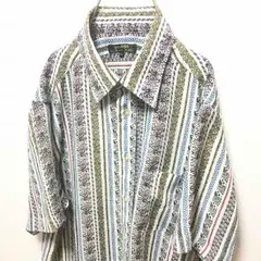 総柄シャツ　ポリシャツ
