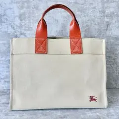 H431 良品✨バーバリーブルーレーベル　ハンドバッグ　キャンバス　刺繍ロゴのサムネイル