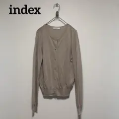 index ラメ入りニットカーディガン レディースM ベージュ ワールドのサムネイル