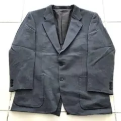 90s CIVERDYE シルク テーラードジャケット ネイビー AB5