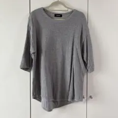 zucca ワッフル編み 半袖Tシャツ グレー