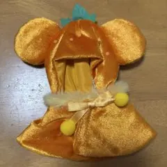 オレンジ色 ミッキー耳付きポンチョ　シークレットポンチョ