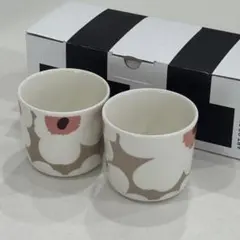 新品 マリメッコ ラテマグ2個セット ウニッコ ダークグリーンとライト 