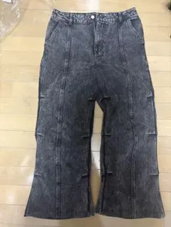 ワイドデニムパンツ ダークグレー ALAND 3.3 Field Trip