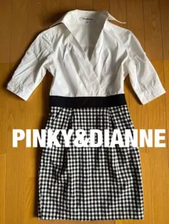 PINKY&DIANNE ギンガムチェック シャツワンピース ホワイト Mのサムネイル