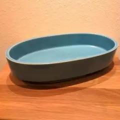 ★ 未使用品 小原流花器 烏泥小判型水盤 / 長径約62.5㎝ ☆ 未使用保管品 小原流花器 烏泥小判型水盤 / 長径約62.5
