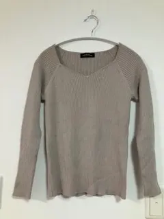 Green Label Relaxing リブ編み　長袖　ピンクベージュ