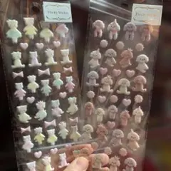 フロッキーステッカー　マシュマロシール　ふわふわ　プードル　ワンピース♡ねこ