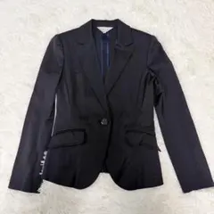 エスプリミュール　ストライプジャケット　ネイビー　S テーラードジャケット