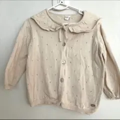 水通しのみ！テータテート　透かし編みニットカーディガン　90センチ