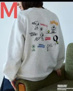モノマート ピーナッツ スヌーピー ヴィンテージライク 刺繍　スウェット　Ｍ