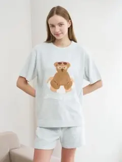 ジェラートピケ 【COOL】しろくま柄Tシャツ& しろくま柄ショートパンツ