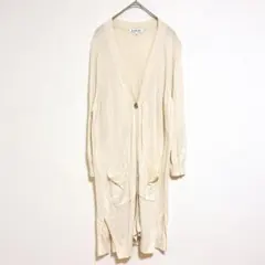 グローバルワーク　ロングカーディガン　M ホワイト　長袖　薄手　羽織り　シンプル