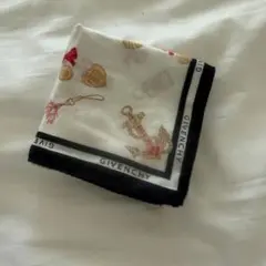 ジバンシー　GIVENCHY ハンカチ スカーフ風 総柄ロゴ 約48cm