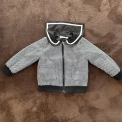 フード付きチェック柄ジャケット