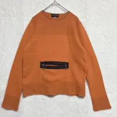 エヴェックス バイ クリツィア オレンジ ニットセーター ジッパーポケット付40